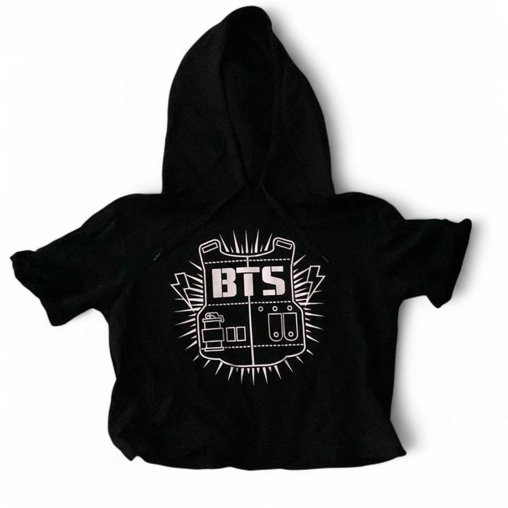 BTS Jung Kook Cutoff Hoodie Black